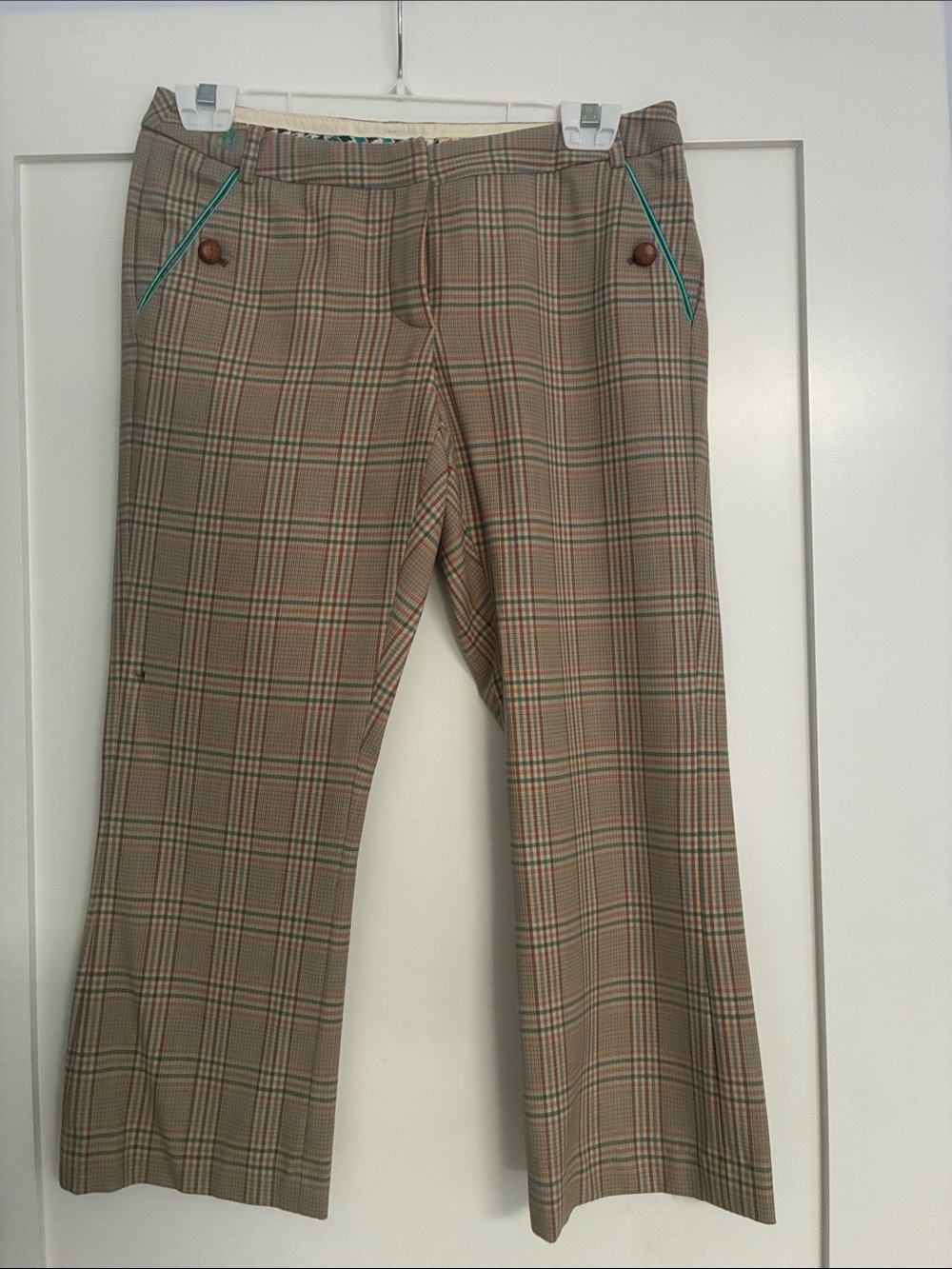 Original Penguin Plaid Capris with Teal Pocket Trim